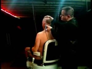 Barber Chair Sex - Strapped in barbers chair for a head shave - ThisVid.com