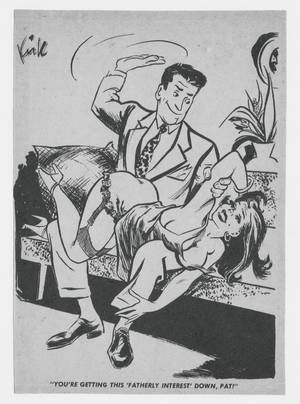 husband wife spanking artwork - kirk stiles art cartoon in a humorama digest of otk spanking with fatherly  interest