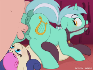 Mlp Lyra Porn - 2877486 - explicit, artist:bnbigus, artist:wubcakeva, bon bon, lyra  heartstrings, sweetie drops, earth pony, human, pony, unicorn, g4, absurd  file size, anatomically correct, animated, anus, ballgag, balls, bedroom  eyes, belt, bisexual, blinking, blush