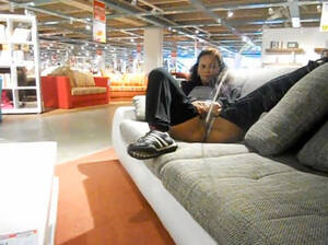 Hd Pee Public - Lady pees on the sofa in the furniture shop - pissing, public porn at  ThisVid tube