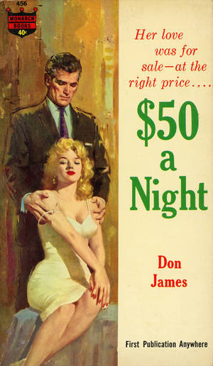 Gay Erotic Fantasy Sexart - $50 a Night | pulp cover sex art vintage paperback