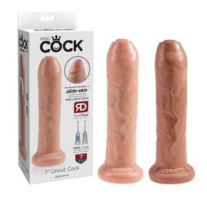 huge uncut cock toys - King Cock realistic Uncut Dildo | Raw and Uncut! Tabutoys.com