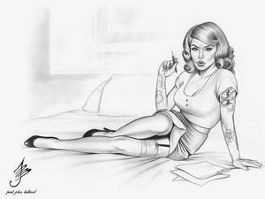 drawings of sexy naked latina girls - Sexy-Pin-up-Girl-Sketches-1.2.jpg (640Ã—