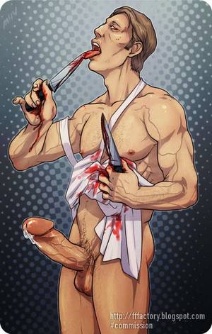 Hannibal Lecter Porn - hannibal nbc slash porn nsfw fanart mads as lecter naked licking knife gore  blood bara art ...