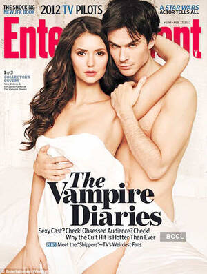 Nina Dobrev Porn - The Vampire Diaries stars Nina Dobrev and Ian Somerhalder strike a raunchy  pose on the cover of 'Entertainment' magazine