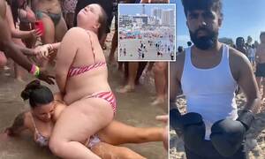 naked beach interracial - Bikini clad girls brawl alongside frat bros in booze-fueled Spring Break  boxing | Daily Mail Online