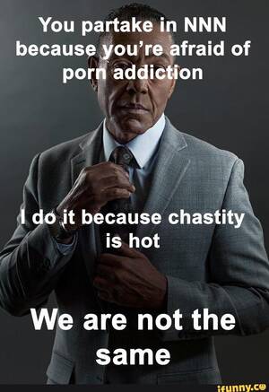 Because Porn - You partake in NNN because you're afraid of porn addiction do it because  chastity is hot We are not the same - iFunny Brazil