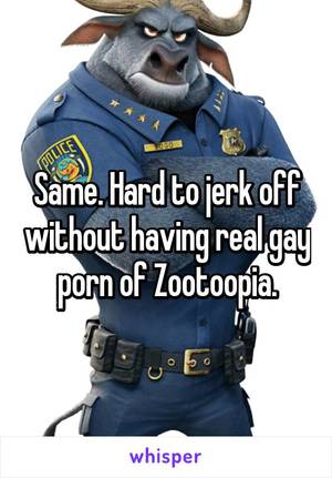 Jerking Cartoon Porn Caption - Hard to jerk off without having real gay porn of Zootoopia.