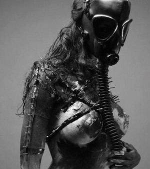 Gas Mask Girl Sexy - Beautiful gas mask girl nude art showing big tits