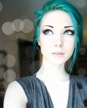 Colored Hair Porn - The proportions of her face are surreal. (Oh, and her blue-green hair is  pretty neat, too.