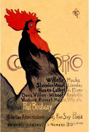 Coq Vintage Chicken Boy Porn - Cocorico, by ThÃ©ophile Alexandre Steinlen I'm probably the only person ever  who would think of putting this in a little boys room, but he love roosters!