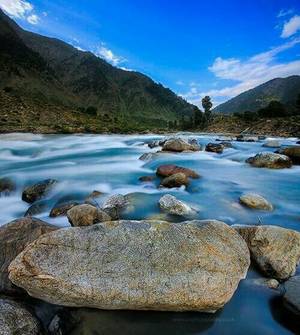 all natural pakistan - Vertorama of Kunhar river at Naran Valley, Pakistan.