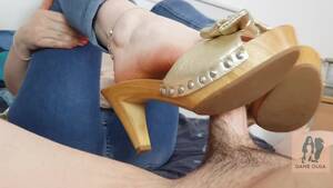 hot shoejob - Shoejob With Wooden Hot Mules porn video by Dame Olga