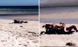 naughty lesbian nude beach - Shocking video shows couple having sex at Adelaide beach | Daily Mail Online