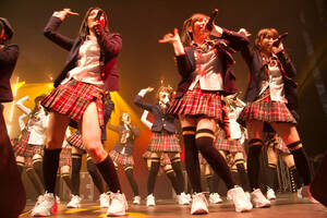 Jpn Non - Girls in short skirts singing onstage