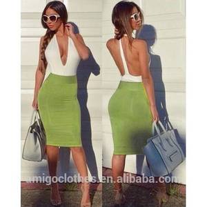 Evening Gown Sex Porn - Amigo 2017 new designer sex porn white and green halter backless revealing  midi bandage dress sexy