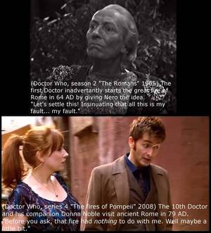 Karen Gillan Porn Caption - Here's a nice bit of continuity for you guys. The 10th Doctor remarking on  an event that occurred in an episode 43 years earlier, to the first Doctor.  : r/doctorwho