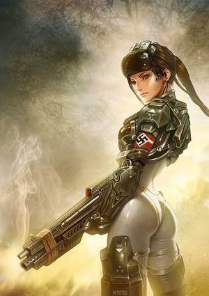 Nazi Soldiers Girls Porn - Sexy Cyberpunk Girl from Anime Fantasy Artist Leo Chuang