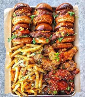 food porn porn - Chicken wings, burgers and fries. Find this Pin and more on Food Porn ...