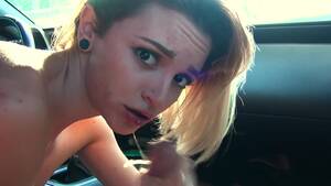 big eyes - A blonde with large eyes is getting fucked in the car well - PornID XXX