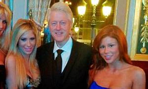 Clinton Porn - What will Hillary say? Bill Clinton poses with PORN STARS in Monaco | Daily  Mail Online