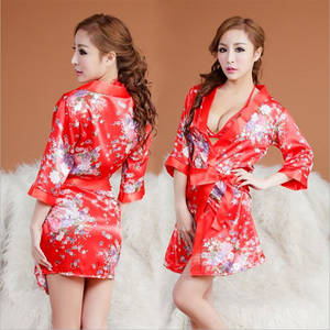 Dressing Gown Porn - 1 Set Porn Erotic Kimono Dressing Gown Bath Robe Babydoll Lingerie  Nightdress Nightwear With Bra Underwear