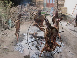 Argentina Outdoor Porn - Whole Lamb cooked over a fire in Argentina