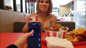 Kfc Porn - Lusty teen in nylon stockings gets boned in the bathroom of KFC restaurant