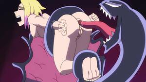 Long Tongue Anime Porn - Venom stretches teen's holes in hardcore Cartoon Scene