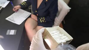 Airline Porn Body Search - Married flight attendant gets fucked during body inspection - XVIDEOS.COM