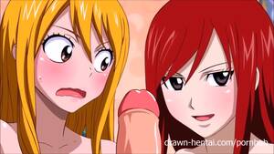 Lucy Tentacle Porn - Fairy Tail Porn - Natsu fucks Erza and Lucy in their wet driping pussies -  Hentai City