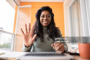 mature web cam videos - Mature Woman On A Video Call On The Laptop At Home Webcam Point Of View  High-Res Stock Photo - Getty Images