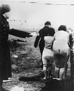 Nazi And Jewish Women Porn - LiepÄja massacres -A Latvian guard leads Jewish women to the execution site  Wikipedia, the free encyclopedia