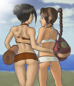 lesbian bikini toons - Rule 34 - 2girls ass avatar the last airbender awesomeartist azula beach  black hair brown hair clothing female female only fire nation human lesbian  long hair multiple females nickelodeon no panties pussy