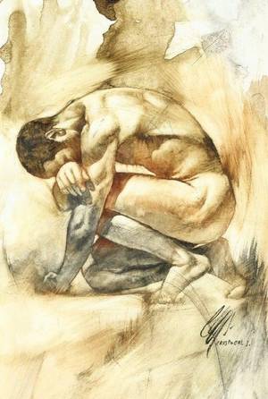 Chris Lopez Porn - Male Nude Art: Painting by Cristobal Sanchez-Lopez - living) Barcelona -  Spain. Now resides in USA.