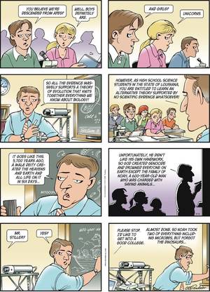 Doonesbury Porn - A tongue-in-cheek look at teaching creationism in schools. -Doonesbury