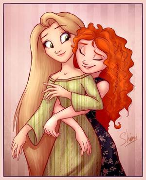 Brave Lesbian - Friendship hug: Rapunzel and Merida