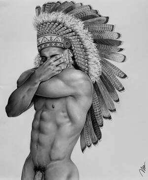 Native American Porn Drawings - Rule 34 - black and white brad welch art covering face male male only  melanin muscles muscular muscular male native american native american  headdress native american male pencil (artwork) penis peek sketch