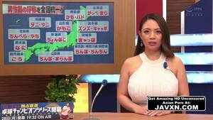 newscaster - Japanese Newscaster Gets Fucked LIVE