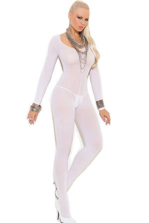 Bodystocking Babes - Tight fitting White Foxy Babe Long Sleeve Bodystocking Tight Open Crotch  Porn Sexy Lingerie Adult Sex Products for Women 79796-in Tights from  Women's ...