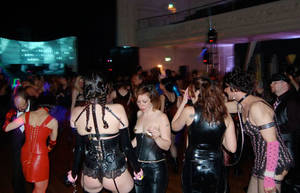 Fetish Party - Previously: Counting floggers on the wall: Mr. S Leather; Trouble X 2. See  also: San Francisco Fetish Ball