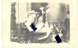 1910 Lesbians - 1910 ca VINTAGE EROTIC LESBIAN Group sex - 4 women (4) RARE PORN Photo 14x9  cm