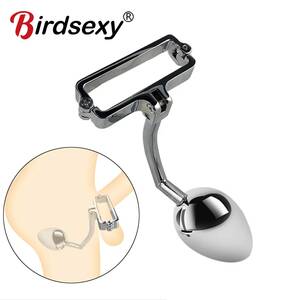 cock lock anal intruder cock ring butt plug - Gay Butt Plug Stainless Steel Metal Anal Hook With Ball Penis Ring For Male Anal  Plug Dilator Penis Chastity Lock Cock Ring - AliExpress