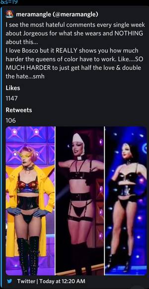 Daya Knight Almost Caught Porn - Mera Mangle's thoughts on outfits and double standards(also her Twitter  might have gotten deleted/deactivated??) : r/RPDRDRAMA