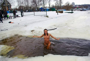 group nudism - Big group of russian nudists swimming naked at winter | Russian Sexy Girls