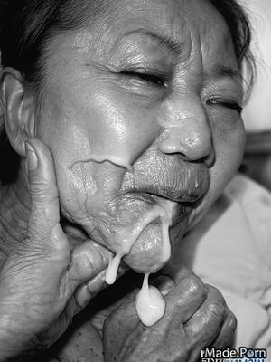 black vintage cum - Porn image of japanese looking at viewer woman vintage cum in mouth facial  90 created by AI