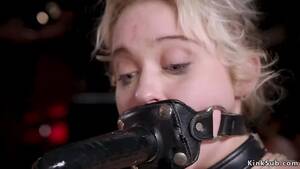 Dildo Gagged - Blonde With Dildo Gag Fucks Busty Babe Porn Video