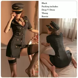 Erotic Police Porn - Cosplay Adult Women Stewardess Pilot Police Officer Sexy Porn Women's  Uniform Erotic Costumes Ultrashort Dress Porno