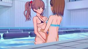 Anime Lesbian Porn Pool - Akusei Jutai Hentai scene! Teen girls gets gets penetrated by lesbian  monster