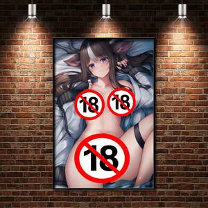 Fantasy Art Pussy - Fantasy Girls Antler Big Boobs Pussy Nude Anime Wall Art Posters Canvas  Printings Paintings Home Decor Artwork